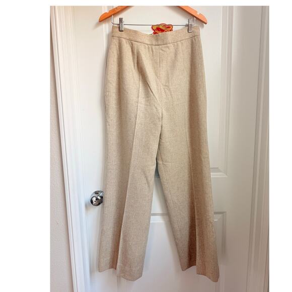 Vintage 1970s Lilli Ann San Francisco Wool Pants Suit Fur Collar Statement Retro - Picture 8 of 9